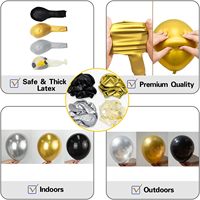 Kit de guirlande d'arche de ballons noirs, dorés et argentés de 137 pièces pour la décoration de fête d'anniversaire, du Nouvel An, de la remise de diplôme et de la fête de retraite