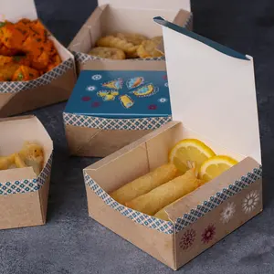 Scatole di cibo fritto personalizzate scatole di imballaggio cibo Togo riciclano scatola di pollo patatine fritte per uso alimentare