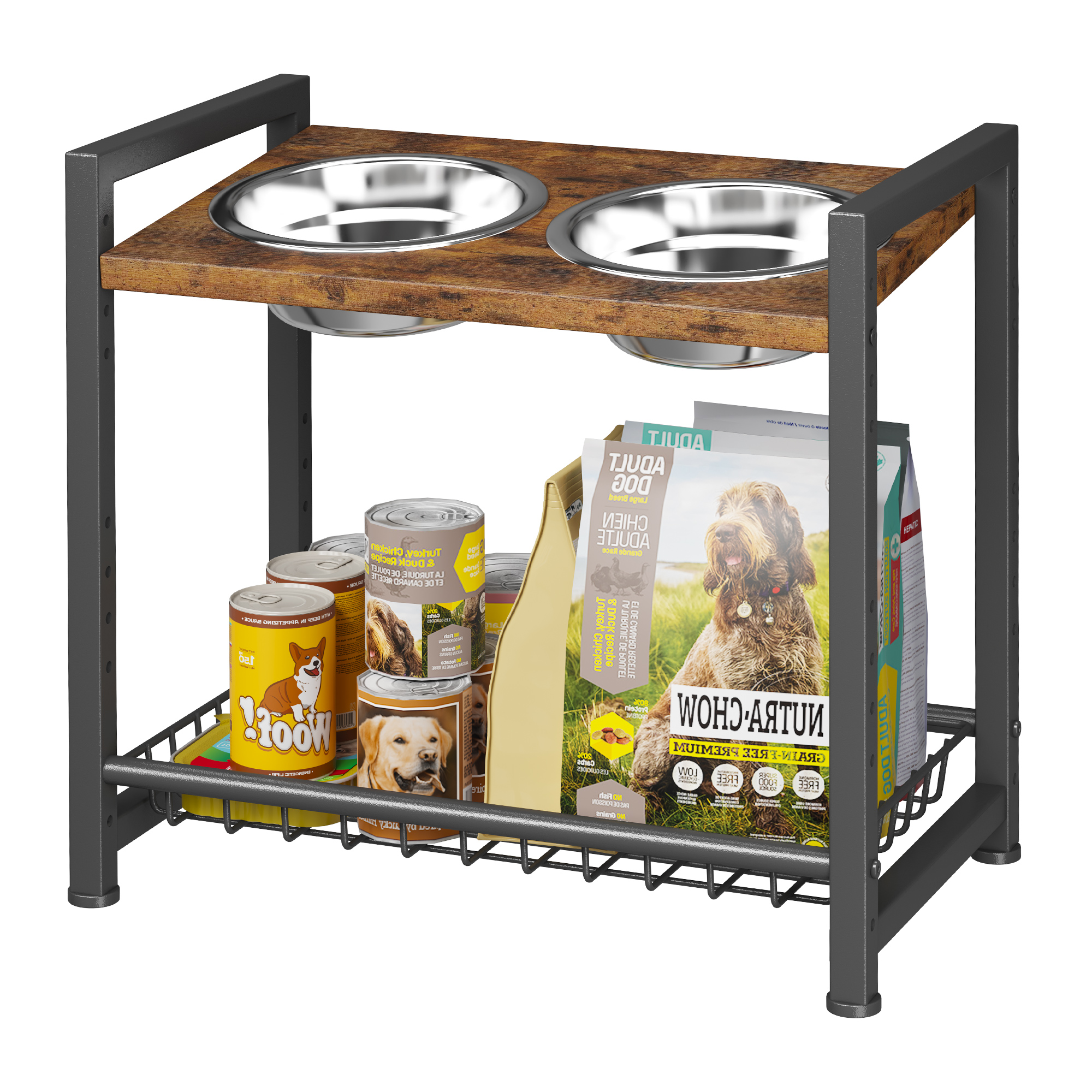 3 Height Adjustable Large/Medium/Small Puppy Cats Elevated Dog Bowls 2  Stainless Steel Food Feeder Metal Raised Dog Bowl Stand| Alibaba.com