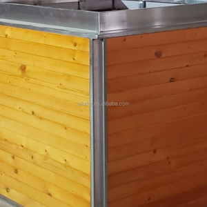 Prix bon marché d'usine jardinières d'extérieur en acier et en <span class=keywords><strong>bois</strong></span> jardin et usage domestique jardinière avec pot de fleur et roues - Product Image 2