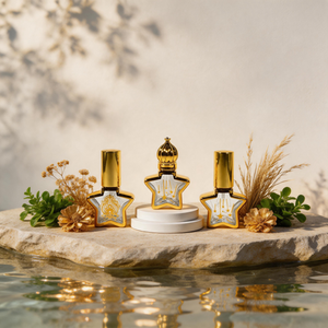Botella de Perfume de Vidrio de Lujo de 8 ml con Forma de Estrella, Electrochapada en Oro, Diseño Único de Pentágono para Decoración del Hogar y Relleno de Perfume - Product Image 4