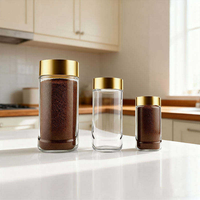 Vente en gros de pots à café en verre personnalisés de 100 g et 400 ml, pots à café en verre sous vide avec couvercle pour le stockage de grains de café et de poudre de café