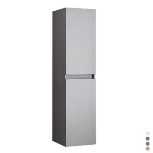 Meuble colonne de salle de bain 140 x 35 x 32 cm blanc brillant, unité de rangement suspendue pour étagères de salle de bain - Product Image 1