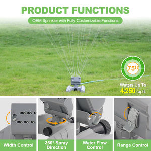 Arroseur de pelouse réglable SUNSHINE, arroseur de jardin à 360 degrés, 4 modes de pulvérisation, contrôle du débit d'eau, pulvérisateur d'irrigation - Product Image 3