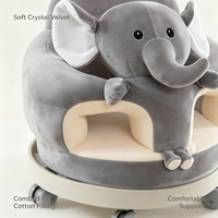 Canapé d'apprentissage pour enfant avec roulettes, siège en peluche cristalline, patins amovibles, balançoire multifonctionnelle pour jouer