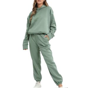 Ensemble de survêtements pour femmes en gros, automne-hiver, 2 pièces, pantalons de jogging, tenues assorties pour femmes, ensemble de survêtements pour femmes, sweats à capuche - Product Image 1