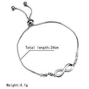 <span class=keywords><strong>Bracciale</strong></span> Infinito in Ottone Placcato Argento con Zirconi Cubici per Ragazze - Product Image 6