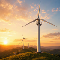 Générateur éolien horizontal de type industriel à faible tolérance à la vitesse du vent, à commande électrique, 200 kW