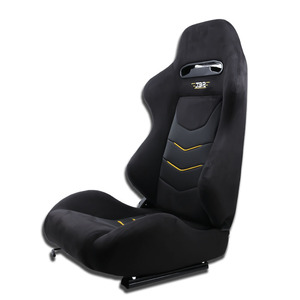 Siège de course JBR Racing universel réglable en cuir PU noir avec support de personnalisation - Product Image 2