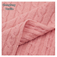 CF693 #   Tissu jacquard texturé tressé en acrylique et nylon, tricoté chaîne, chaud et confortable, pour la confection de robes, de vêtements d'intérieur et de pulls pour femmes.