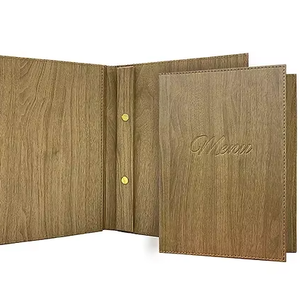 Cubierta de Menú Personalizada de Cuero Sintético y Madera de Alta Calidad con Tornillos, Cubiertas de Menú de Cuero Sintético, Libro de Menú para Restaurante - Product Image 2