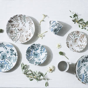 Plato de porcelana de cerámica de alta calidad, juego de vajilla para taza, ligero con patrones de flores, hecho en Japón - Product Image 6