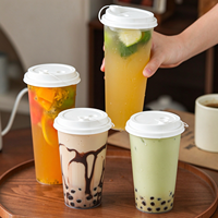 Gobelets en plastique personnalisés de bonne qualité, gobelets en plastique de 16 oz avec couvercles, gobelets en plastique pour yaourt, gobelets pour boissons chaudes et froides