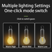Ampoule LED portable rechargeable par USB pour le camping avec crochet, lanterne de tente suspendue étanche pour les situations d'urgence en extérieur