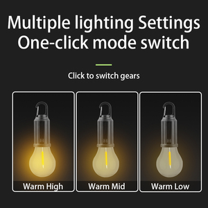 Bombilla LED Portátil <span class=keywords><strong>Recargable</strong></span> por USB para Camping con Gancho, Linterna Impermeable para Colgar en Tiendas de Campaña, para Emergencias al Aire Libre - Product Image 4