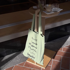 กระเป๋าผ้าแคนวาสสีเขียวอะโวคาโด 40x34 ซม. กระเป๋าสะพายไหล่ความจุขนาดใหญ่สำหรับวันจันทร์สำหรับใช้ในวิทยาลัยทุกวัน - Product Image 5