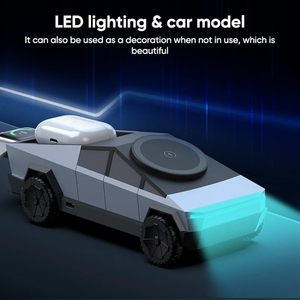 Caricatore Wireless Multifunzione 3-in-1 Qi2 per <span class=keywords><strong>Tesla</strong></span> Cybertruck Modello OLIVER, Caricatore da Scrivania Esterno per iPhone e Smartwatch - Product Image 5