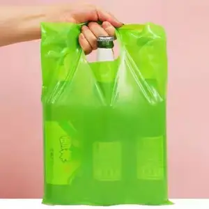 kunststoff verpackung 50pcs Suppliers-Billige kunden spezifische Logo-Druck T-Shirt gestanzte PE-Farben Kunststoff-Einkaufstasche für Kleidung Verpackung