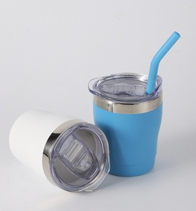 Small Capacity 370ml Travel Straw Tumbler for Children 304 Stainless Steel Milk <b>Cup</b> with Lid - Product Image 2