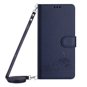 Lanière Photo cadre étui en cuir pochette pour <span class=keywords><strong>Moto</strong></span> G85/G24 4G/G04/E14, pour <span class=keywords><strong>Moto</strong></span> Edge 50 chat imprimé étui portefeuille avec corde - Product Image 5