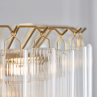 Lustre en verre transparent à 12 lumières avec bords angulaires, LED dimmable, certifié CCC.CE.RoHS, garantie 3 ans pour la maison et les mariages