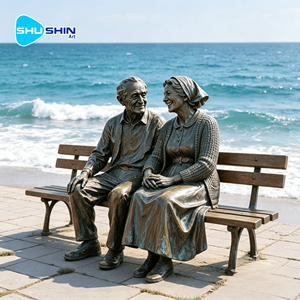 Scultura di Panchina in Bronzo a Grandezza Naturale con Design Tradizionale/Moderno, Personalizzabile per Spazi Pubblici Esterni - Product Image 2