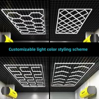 Lavage de voiture professionnel blanc froid hexagonal Led lumières plafond nid d'abeille éclairage de travail pour entrepôt bureau Garage atelier