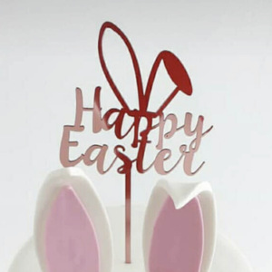 Honey And Sweetness Easter Cake Topper Acrylic Happy Easter Floral Design Cake Plugin For Easter Decoration - Product Image 3