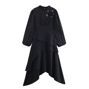 chinese dress ladies Mac Duggal Embellished High Neck Midi Dress main image 1