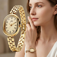 Jam Tangan Wanita Oval Vintage Minimalis Elegan, Quartz, Berbagai Warna, Fashion Mewah, Dial Kecil, Grosir