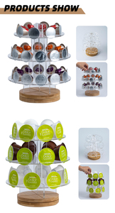 Support de rangement rotatif à 360° pour dosettes de café Dolce Gusto K-<span class=keywords><strong>Cup</strong></span> en acrylique/bambou écologique, capacité de 24 pièces, trois niveaux - Product Image 5