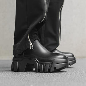 Chaussures Richelieu pour homme en cuir véritable à lacets, style britannique, semelle épaisse, imperméables, respirantes, avec soutien de la voûte plantaire et tige en maille, rehaussantes - Product Image 4