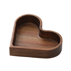 South American Walnut Wood Dessert <b>Tray</b> Heart Shaped Fruit Plate Solid Wood <b>Tea</b> <b>Tray</b> Residential Use - Product Image 5