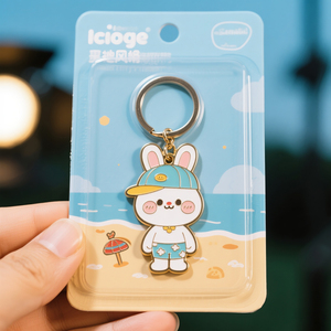 Promotional Antique Brass Enamel Key Tags with Short Chain for Event Giveaways - Product Image 3