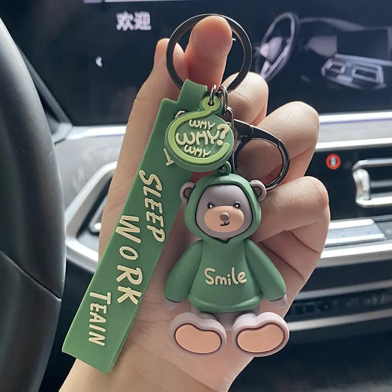 2023 New Lovely Cartoon Hoodie Bear keychain Bag Ornament fashion brand Popular logo Jewelry accessories Handbag Pendant keyring