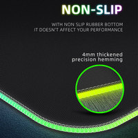 Tapis de souris sans fil rechargeable en caoutchouc lumineux XXXL 900*400 800*300 avec éclairage LED RGB noir pour joueur
