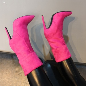 Botas Cortas Ajustadas de Talla Grande 47 para Mujer, Botas de Tacón de Aguja, Botas Sexys de Punta Puntiaguda hasta el Muslo - Product Image 4