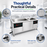 Lave-vaisselle professionnel double bac en acier inoxydable pour restaurant – Équipement de lavage de vaisselle – Fourniture pour commandes en gros