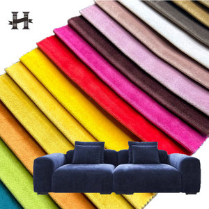 Tela de terciopelo de poliéster súper suave multicolor HL001, tela lisa de terciopelo holandés para tapicería de sofás - Product Image 1
