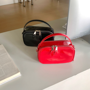 Sac à cosmétiques en cuir miroir PU sacs de maquillage étanches Double poches à glissière sac de rangement cosmétique pour femmes hommes voyage plage - Product Image 3