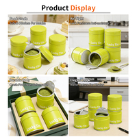 Boîte ronde de stockage en métal minimaliste boîte de conserve en poudre Matcha pour thé en vrac