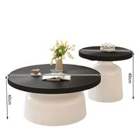 Ensemble de tables basses créatives en bois de forme spéciale, style nordique, luxe léger, moderne et simple, pour salon, avec table à thé nuage crème