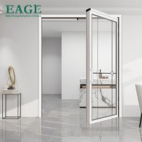Porte pliante moderne minimaliste en aluminium PT, double vitrage trempé, insonorisée et isolante pour cuisine, balcon, salle de bain
