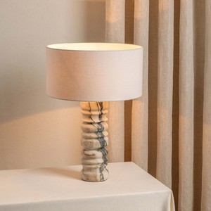 Lámpara de Mesa de Mármol Estilo Francés, Pantalla de Tambor de 40 cm, Bombilla LED E27, Lámpara Decorativa para Dormitorio, Estudio, Hotel - Product Image 2