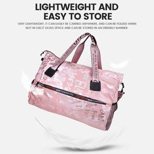 Muestra Gratis, Bolsa de Viaje de Fin de Semana de Alta Calidad, Reciclada, de Lujo, Personalizada para Mujer, para Yoga, Gimnasio, de Nailon, con Compartimento para Zapatos - Product Image 6