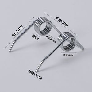 Clip de Acero Inoxidable con Resorte de Torsión Doble, Alambre de 1.5 mm, 10 mm de Diámetro, 4 Vuelvos, Uso Industrial - Product Image 1
