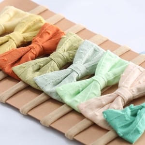 Jacquard bebè fiocco elastico per capelli cravatta morbida per neonati - Product Image 2