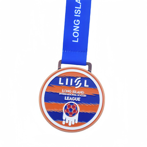 Medallas de fútbol de EE. UU. Goles Premio personalizado Medalla de la liga de fútbol Caja de terciopelo con cinta para el evento internacional de fútbol de Long Island - Product Image 3