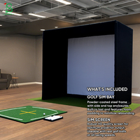 Cage de simulateur d'entraînement de golf intérieur et extérieur pour la pratique sportive Boîtier de simulateur de golf avec filet à chocs et poteaux