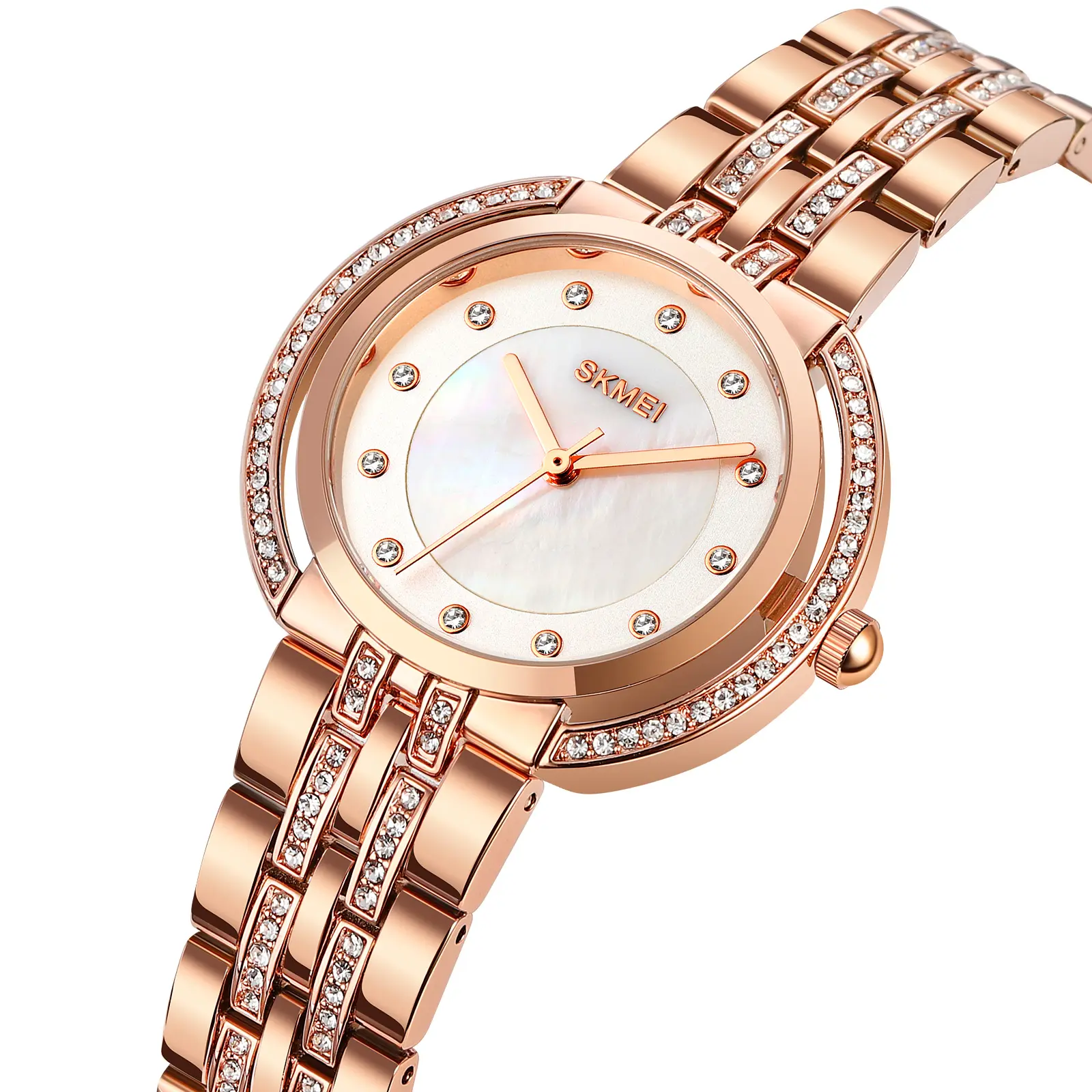 Skmei 1979 Luxury Rose Gold Watch Ladies Quartz Diamond Wrist watch Elegant Female Bracelet Watches